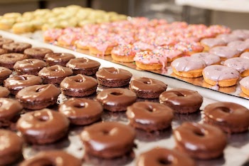 image of a tray of vegan donuts at Tandem Bakery Missoula