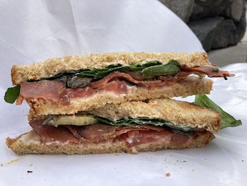 image of vegan blt from market on front