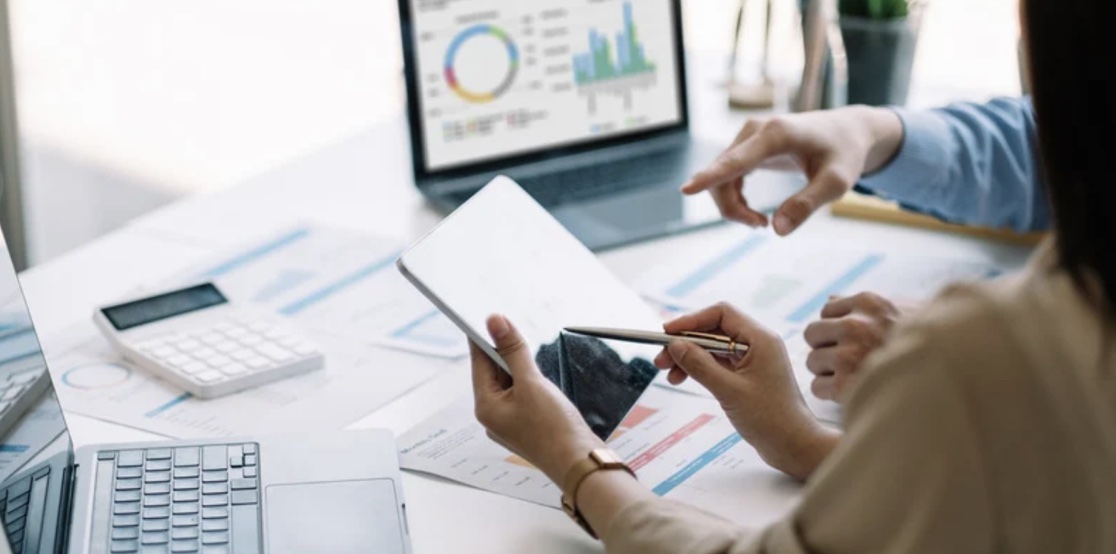 Young couple planning for their financial future. 