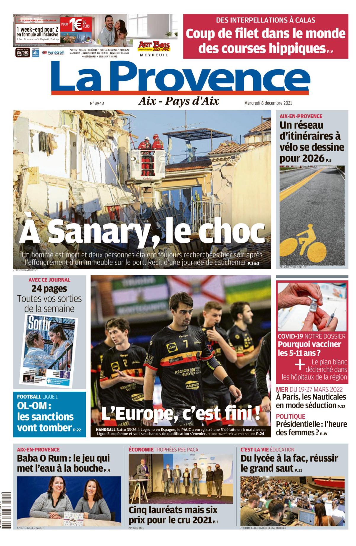 Couverture de l'article du journal La Provence Couverture de l'article du journal La Provence