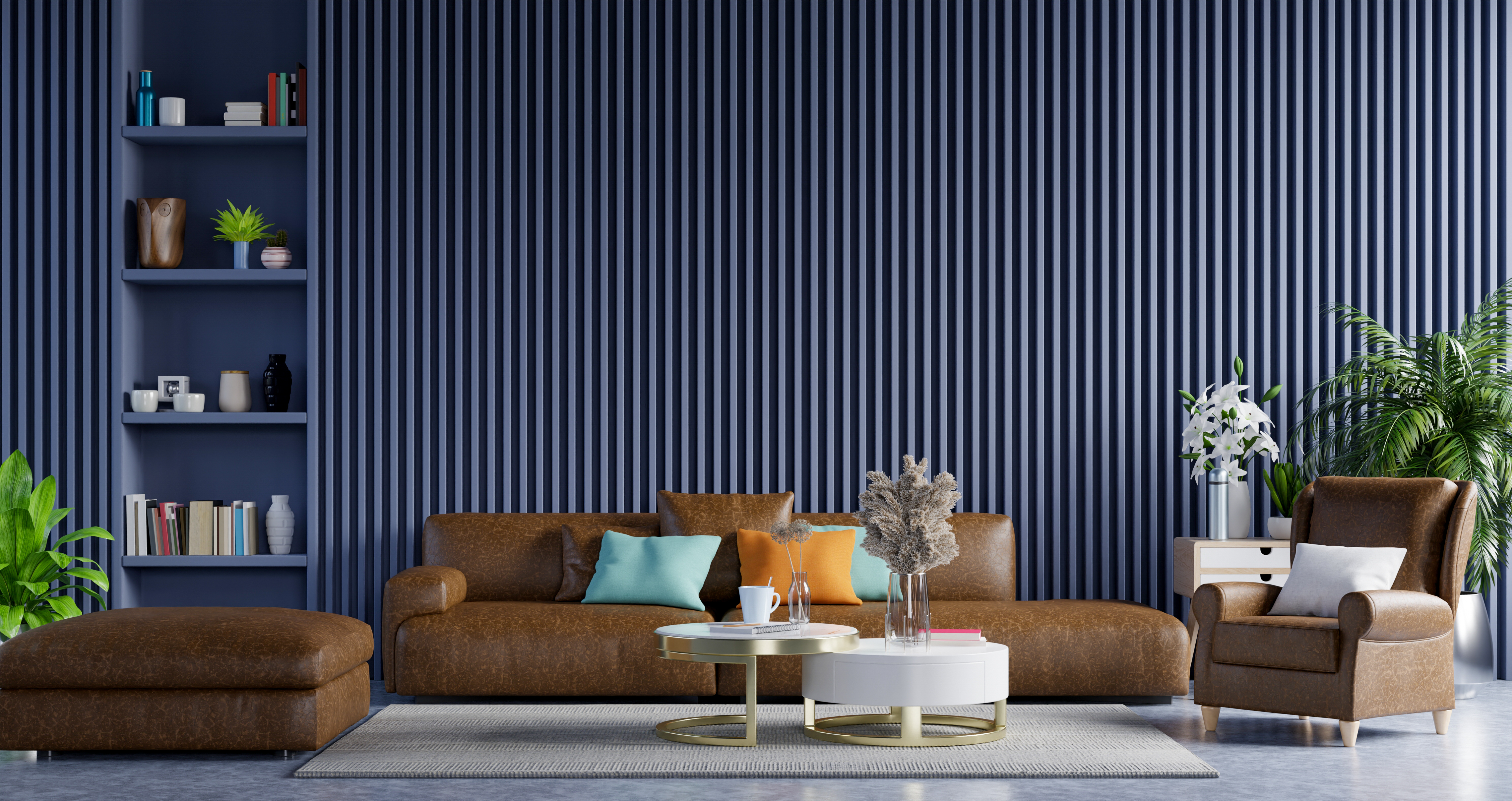 Accent Wall with Blue with stripes wallpaper Accent Wall with Blue with stripes wallpaper