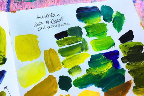 lemon yellow acrylic mixes