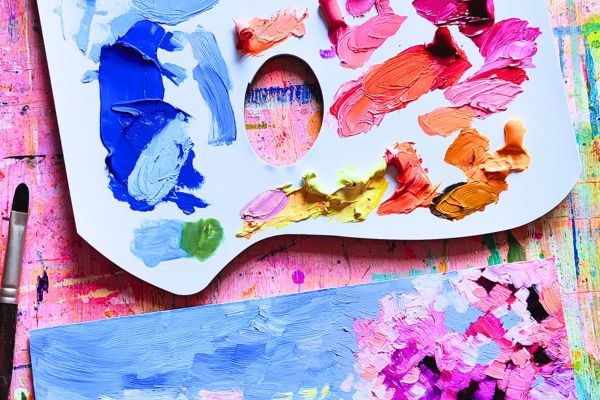 oil paint on palette