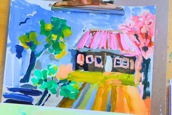 sketch rural scene acrylic sketch rural scene acrylic