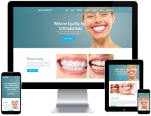 Professional orthodontist website displayed on multiple devices, showing responsive design Professional orthodontist website displayed on multiple devices, showing responsive design