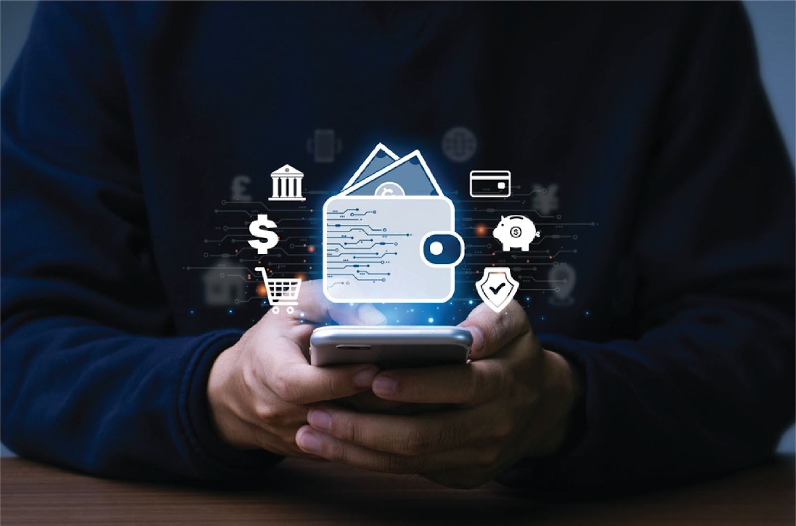 A person holds a phone with a digital wallet and financial icons, representing No bank financing options offered by KBR Investing A person holds a phone with a digital wallet and financial icons, representing No bank financing options offered by KBR Investing