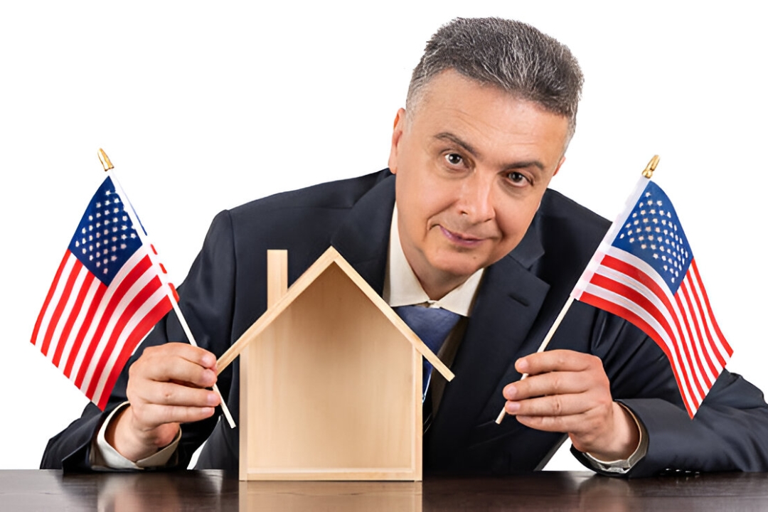  A real estate agent guides a couple through a house tour, emphasizing Custom down payment options from KBR investing.