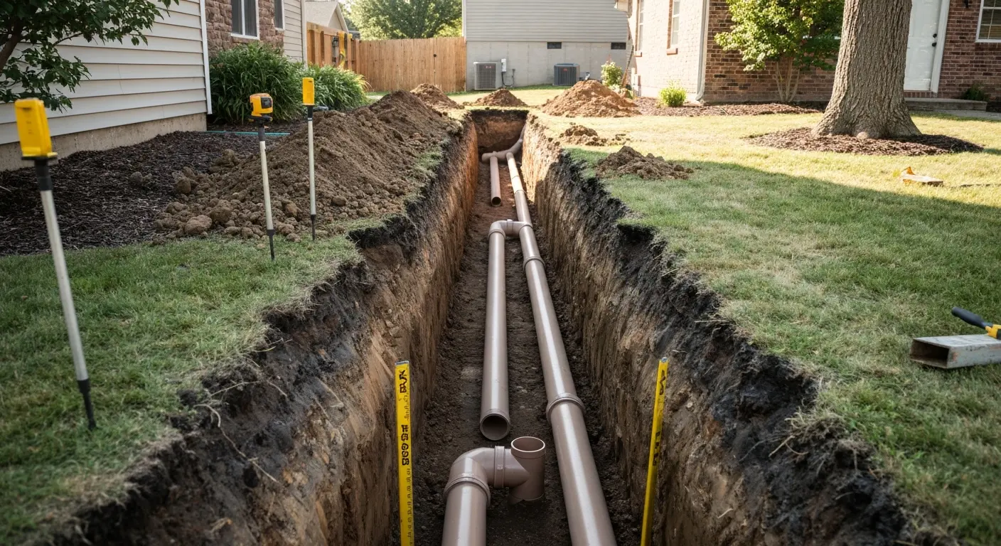 Sewer line installation project