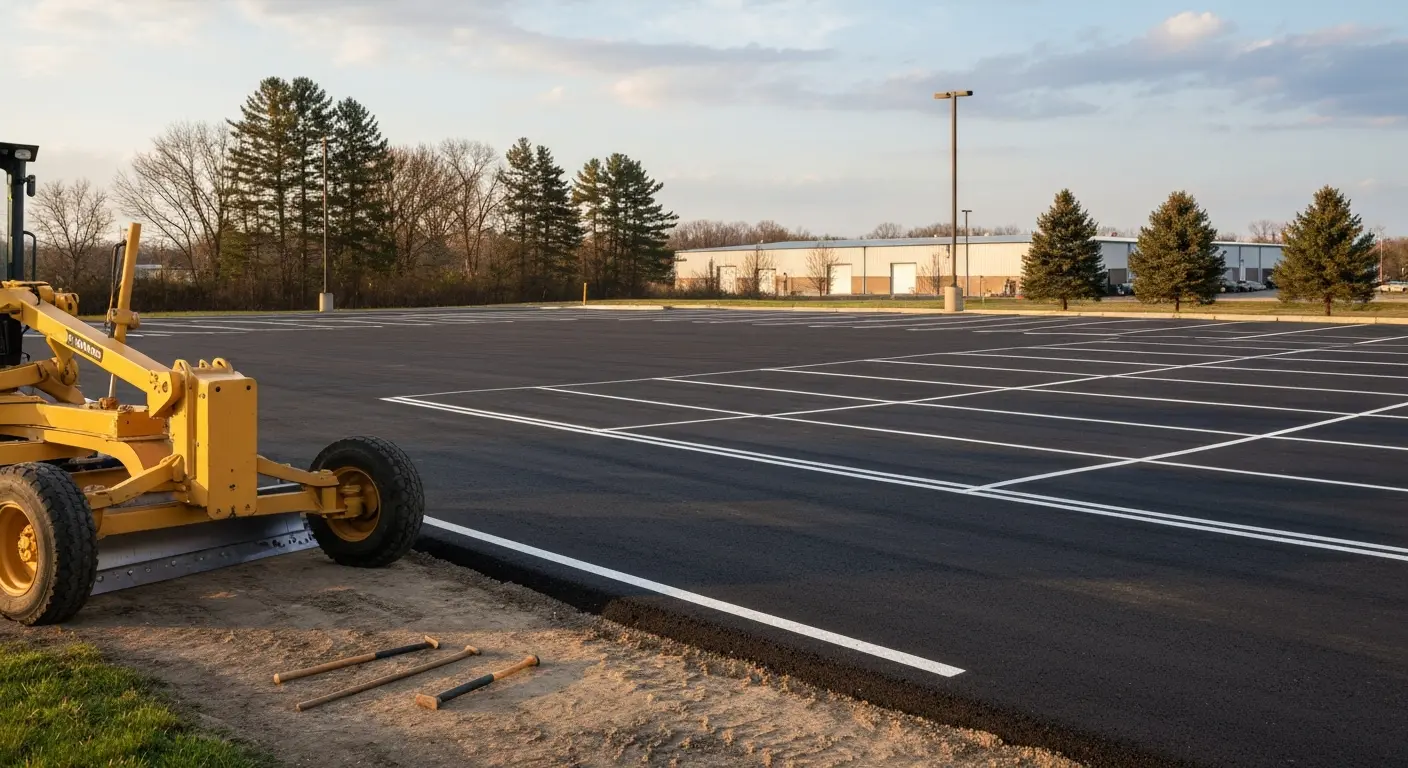 Commercial parking lot grading