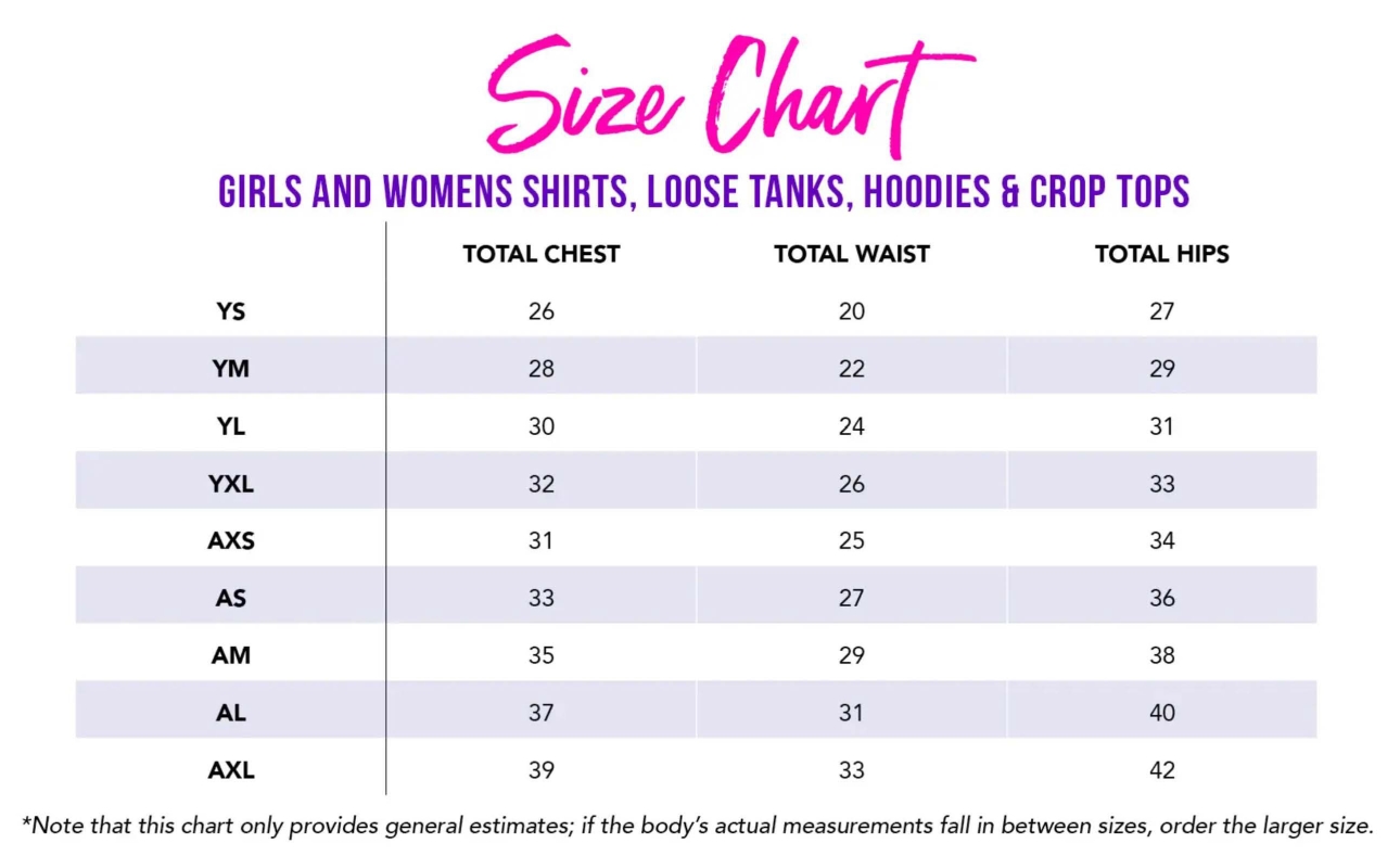 Please click HERE to download the above Size Chart.