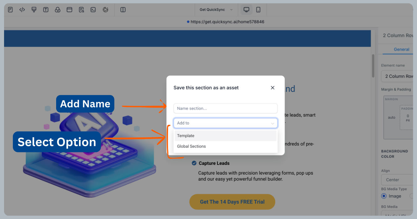 How to add name to the block and save to global section or section template How to add name to the block and save to global section or section template