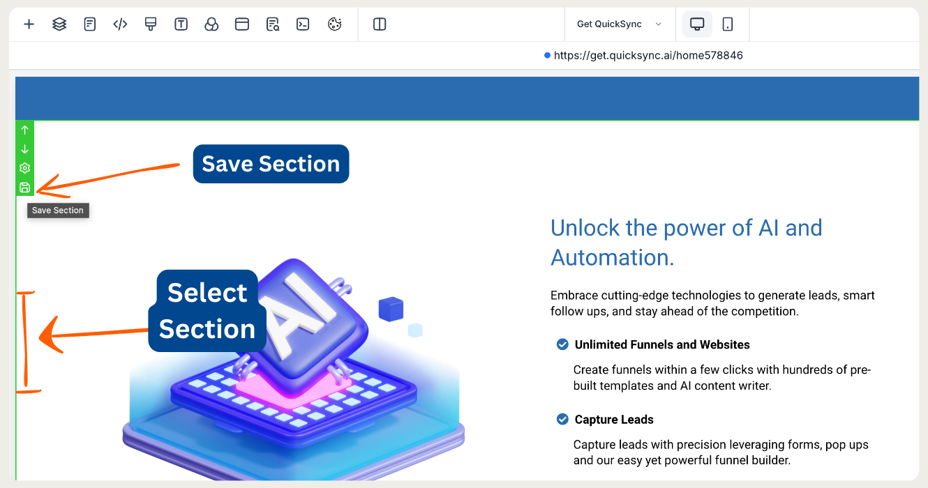 Displaying how to choose save to save the blocks Displaying how to choose save to save the blocks