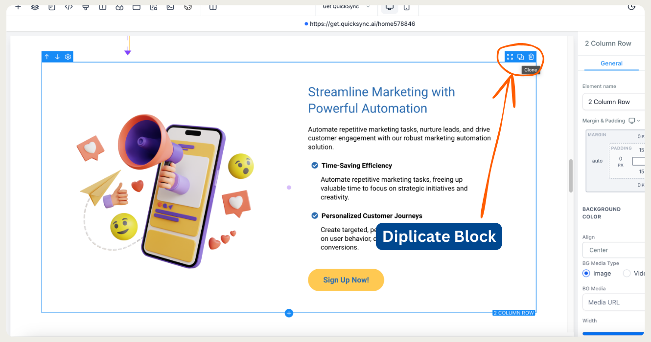 Displaying how to duplicate the blocks Displaying how to duplicate the blocks