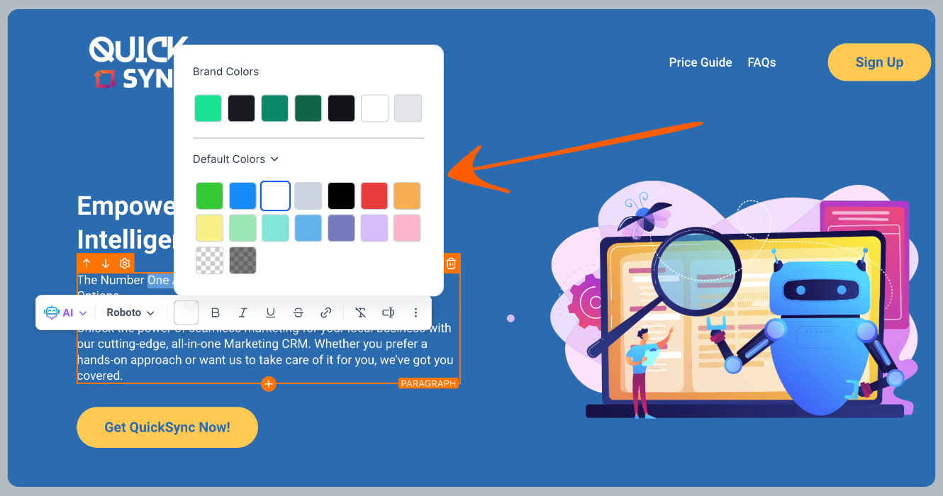 Update 7 - Color picker whenever right next to the texts selected/highlighted Update 7 - Color picker whenever right next to the texts selected/highlighted