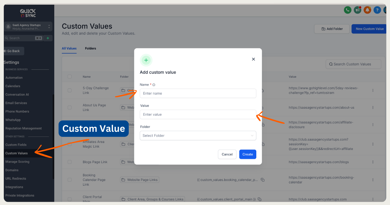 Displaying how to add custom values Displaying how to add custom values