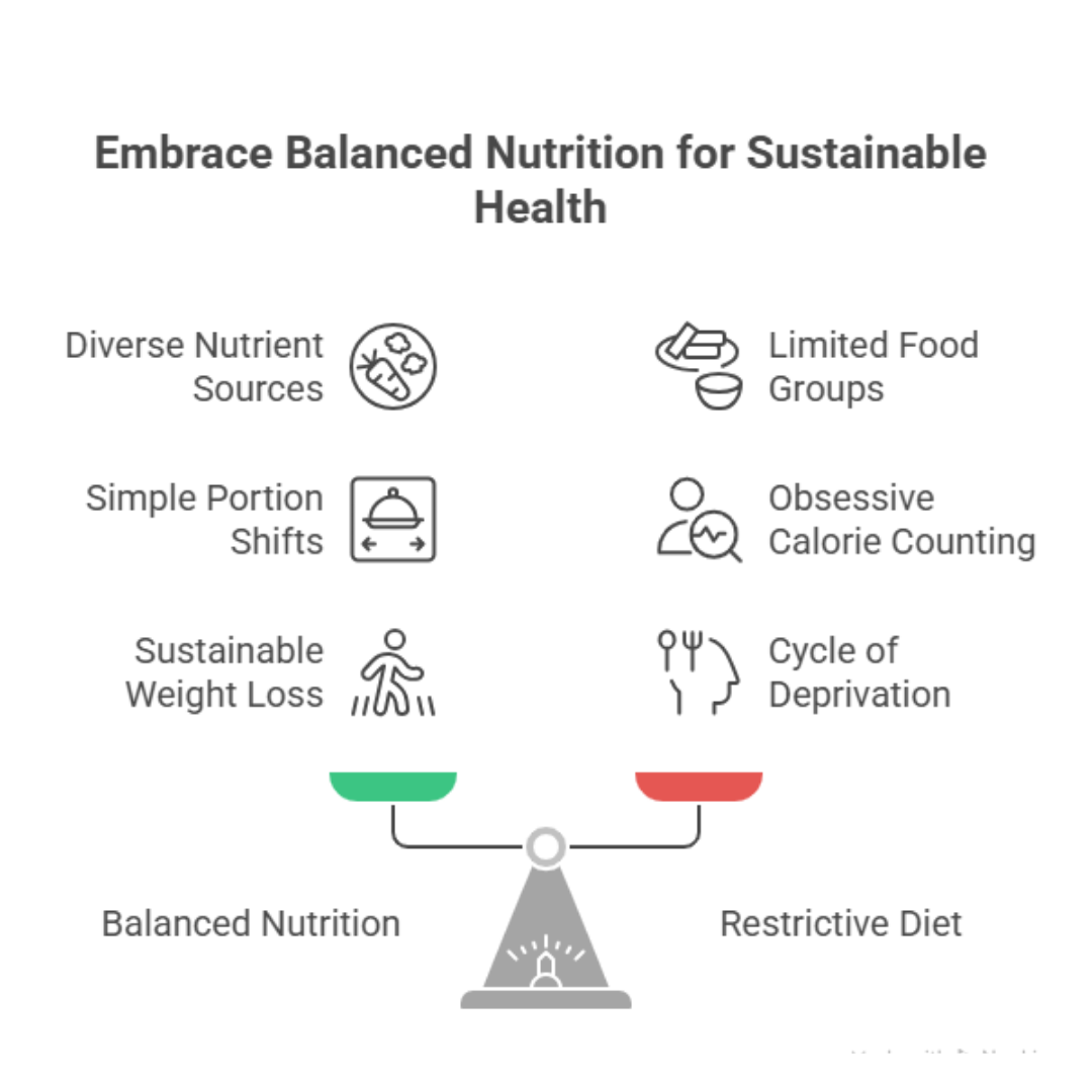 Representation of balanced nutrition using scales