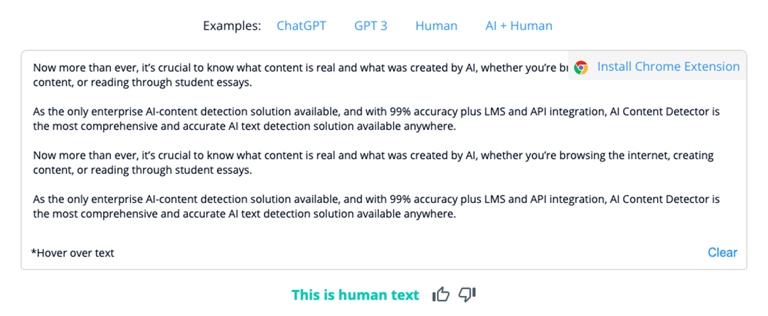 human moderate text