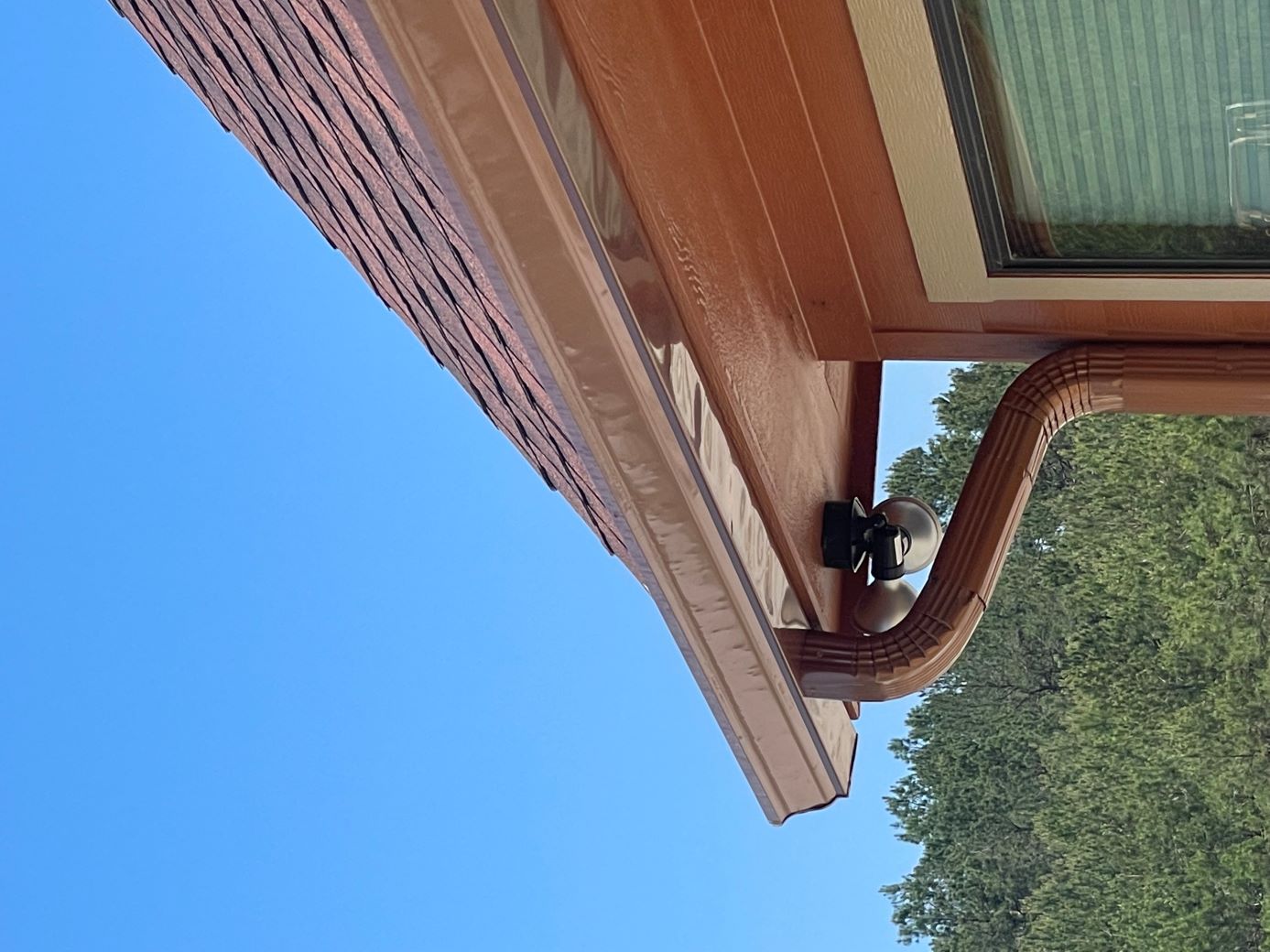 roof corner with downspout