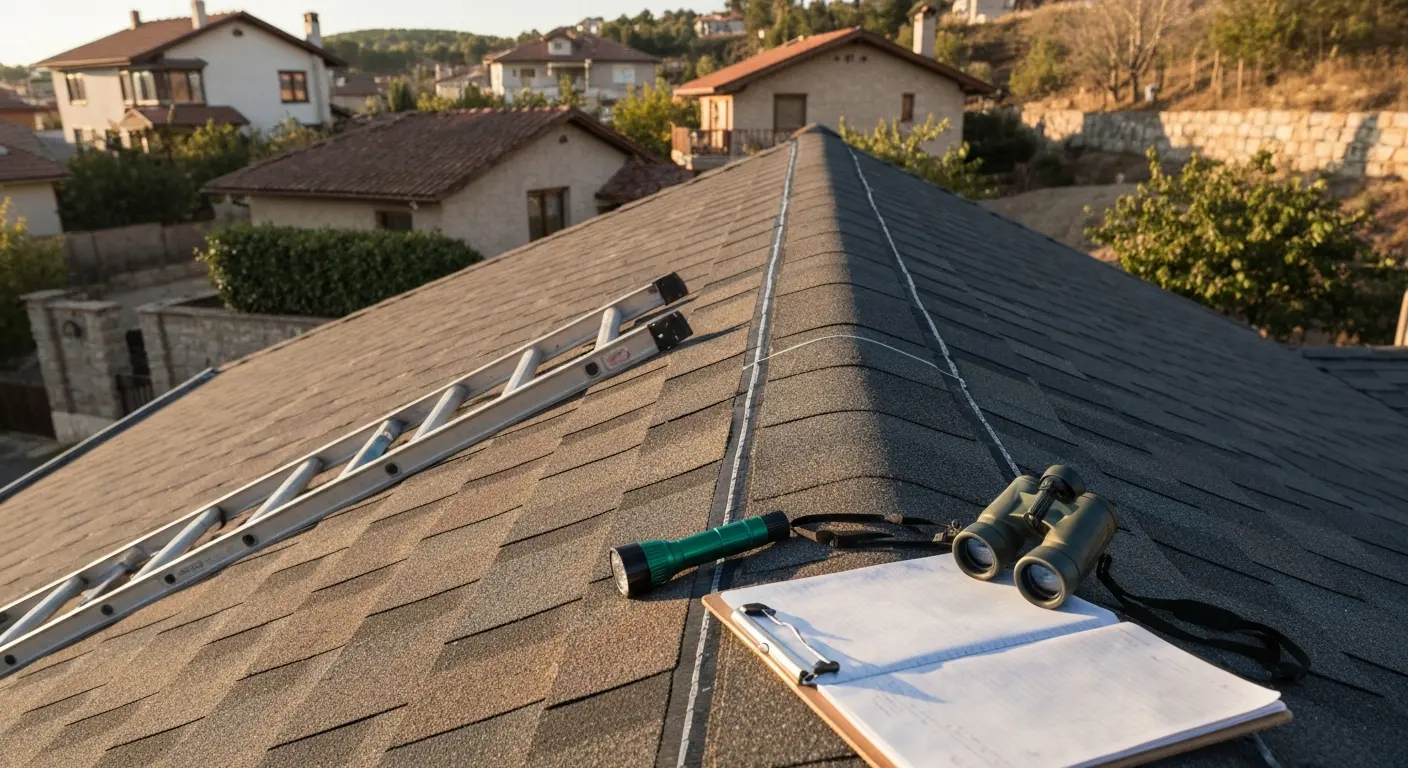 Roof inspection using binoculars