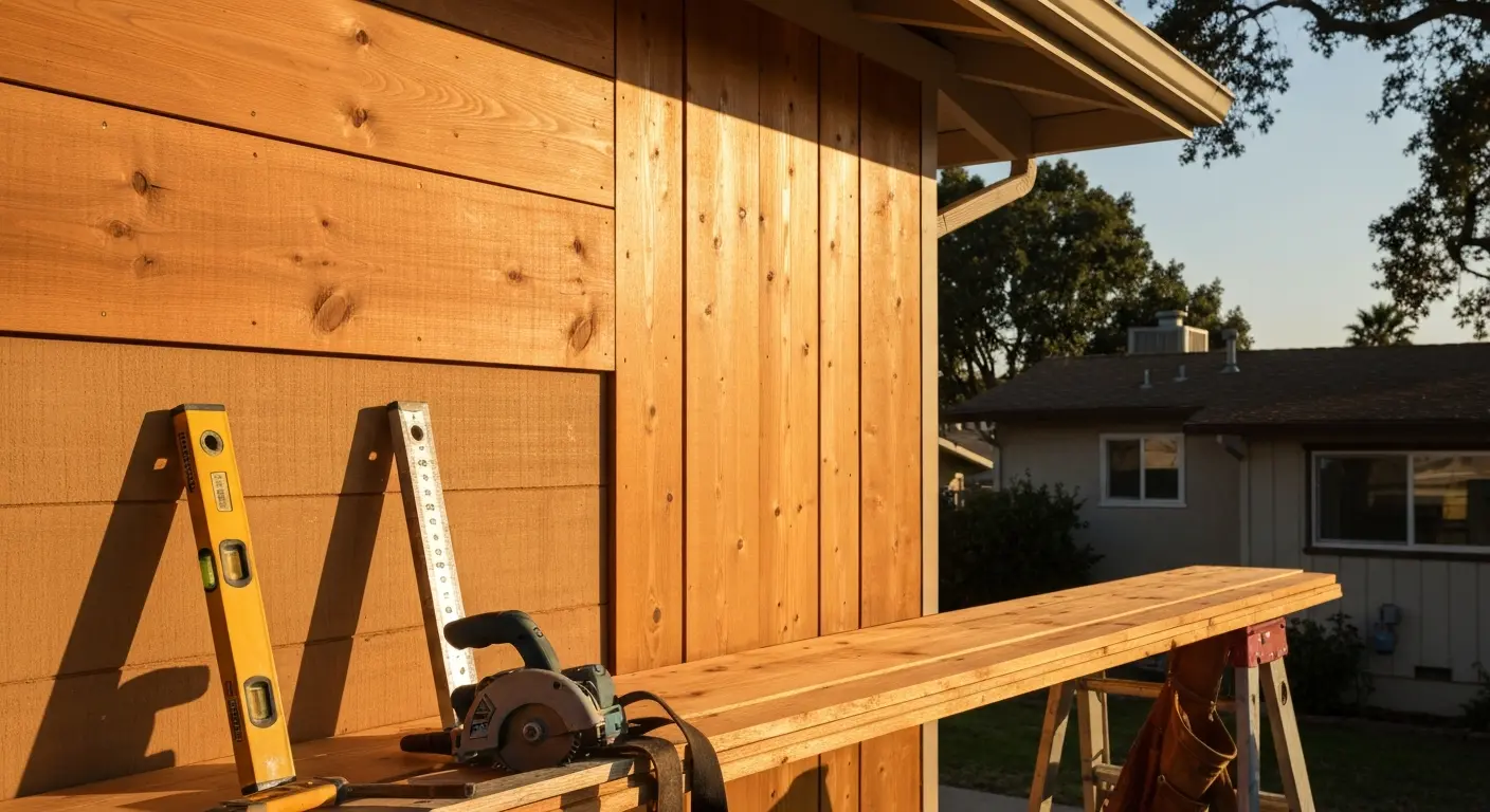 Cedar siding installation