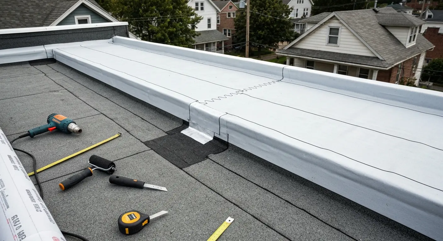 Flat roof system repair