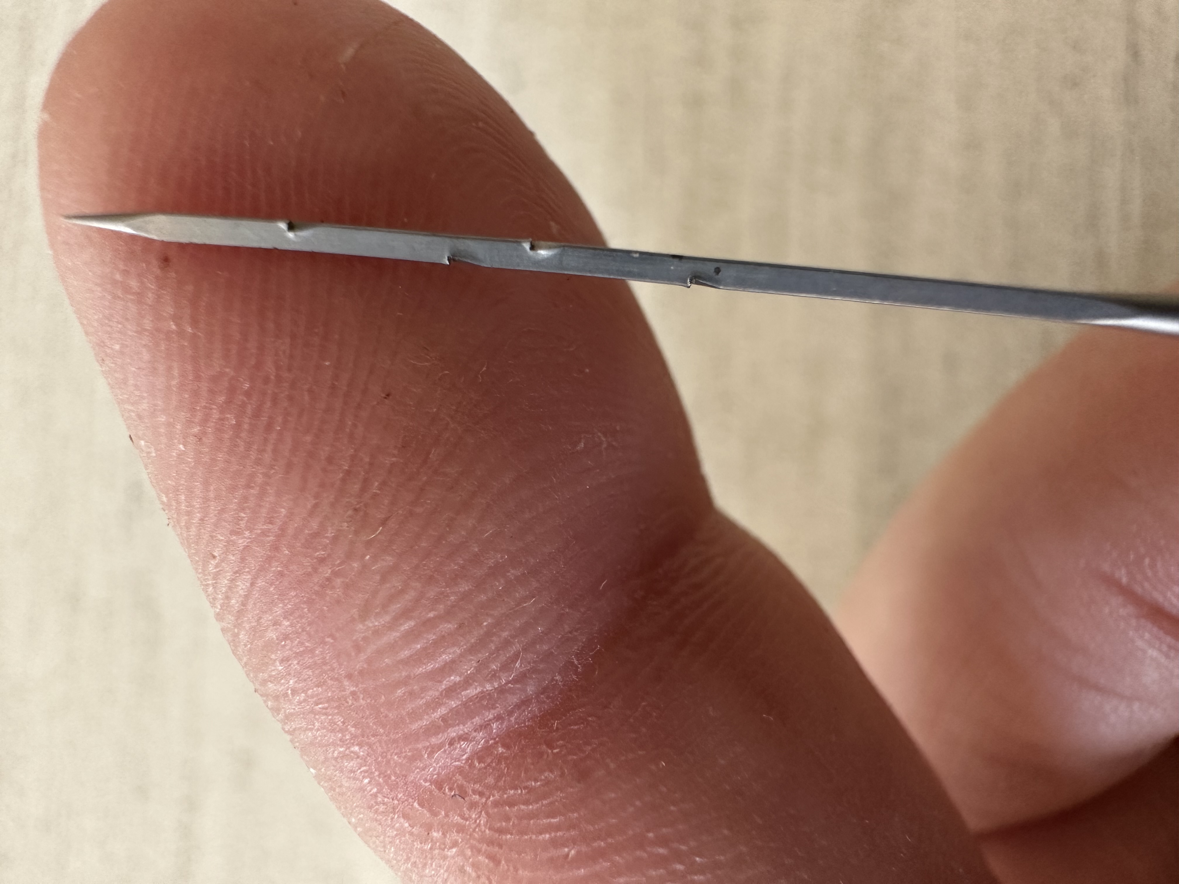 close up of felting needle