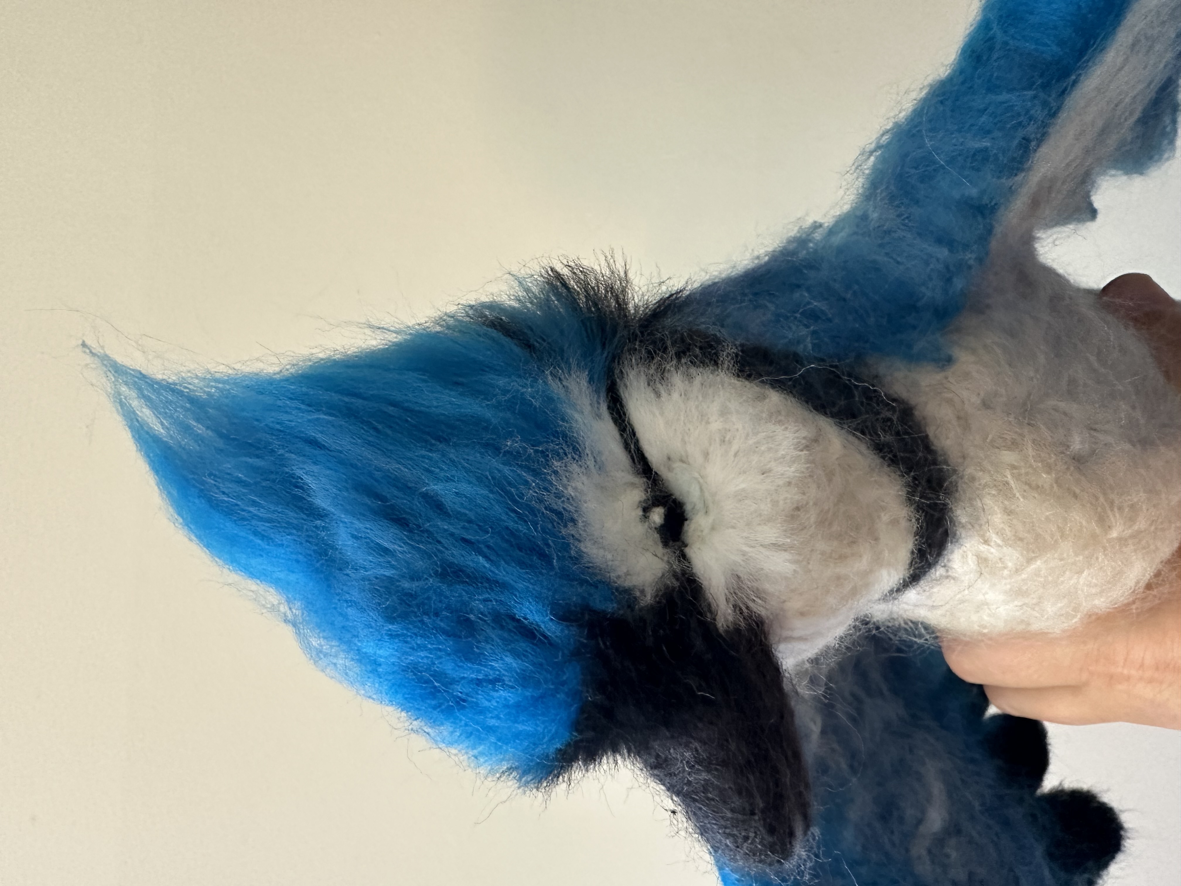 blue jay needle felted head