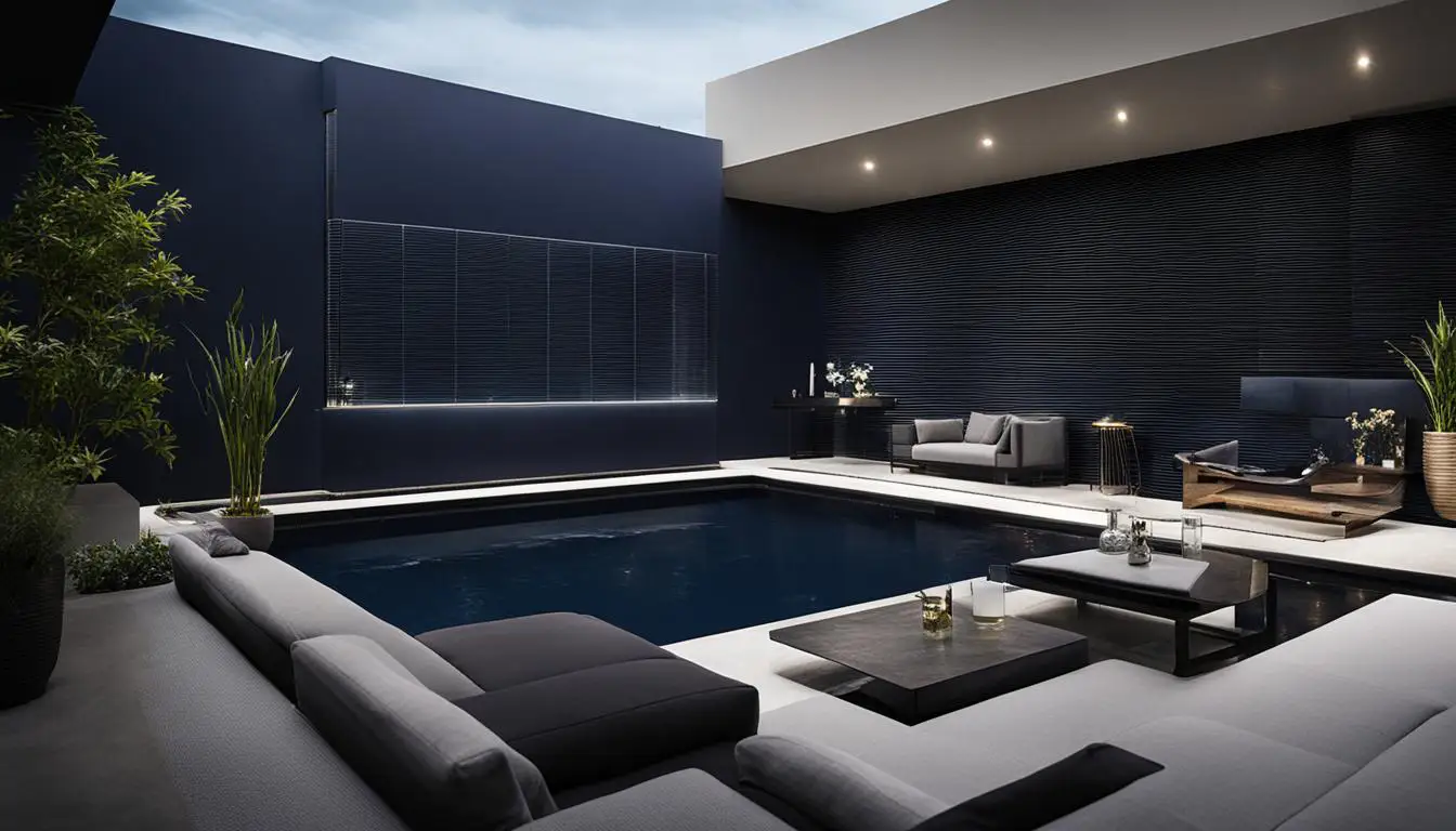 dark interior pool design