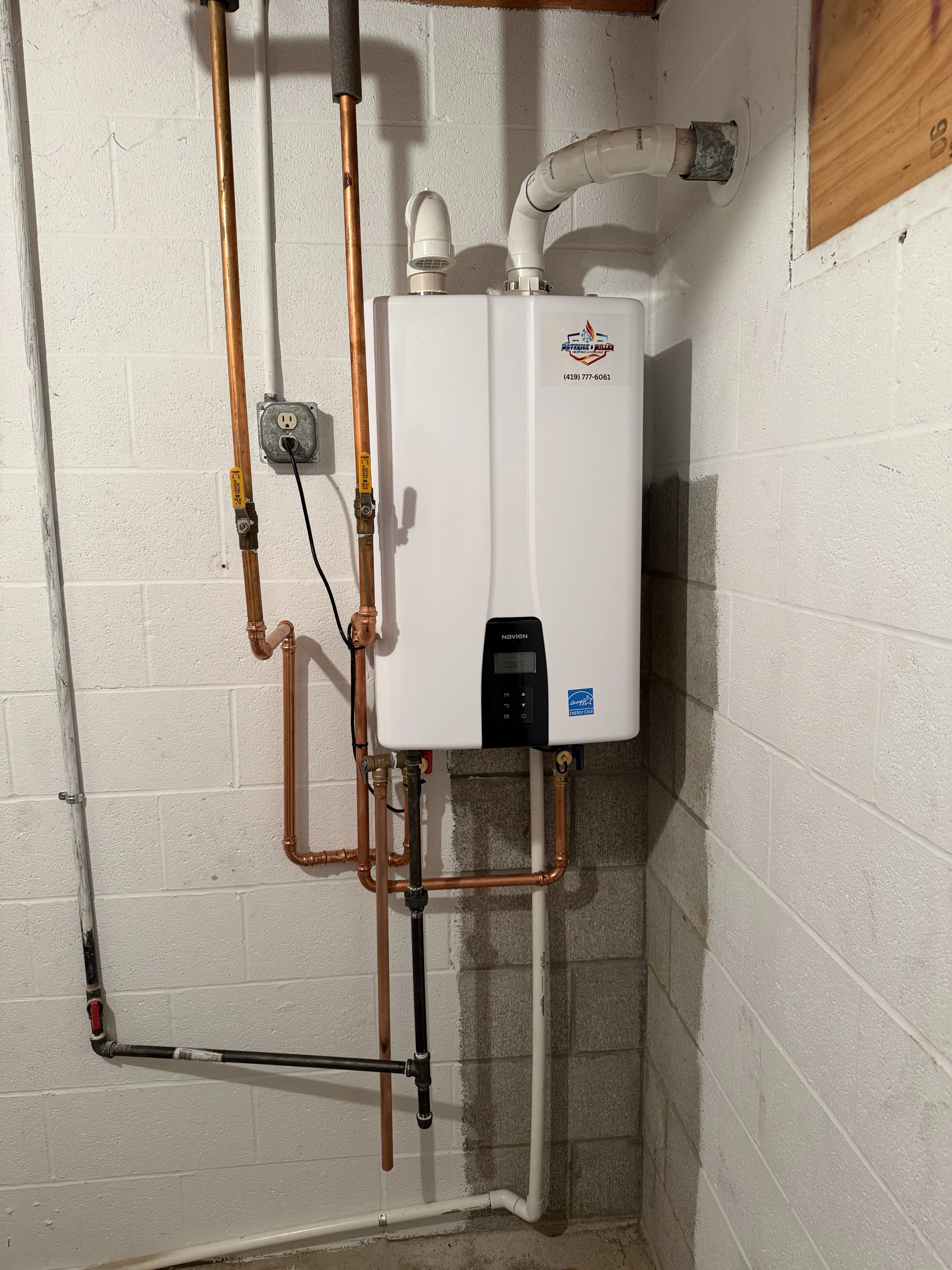 After tankless water heater installation in Toledo