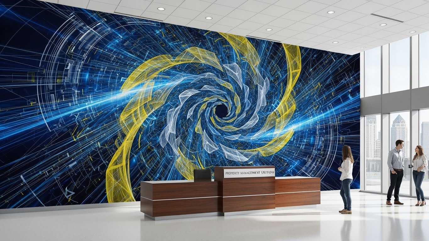 NextGen wall printing modernizing an office corridor without construction disruption NextGen wall printing modernizing an office corridor without construction disruption