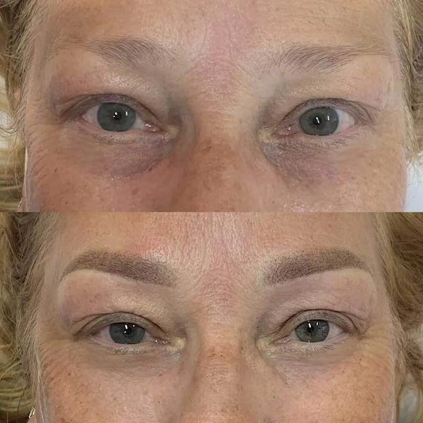 Senior Powder Brows, before and after image