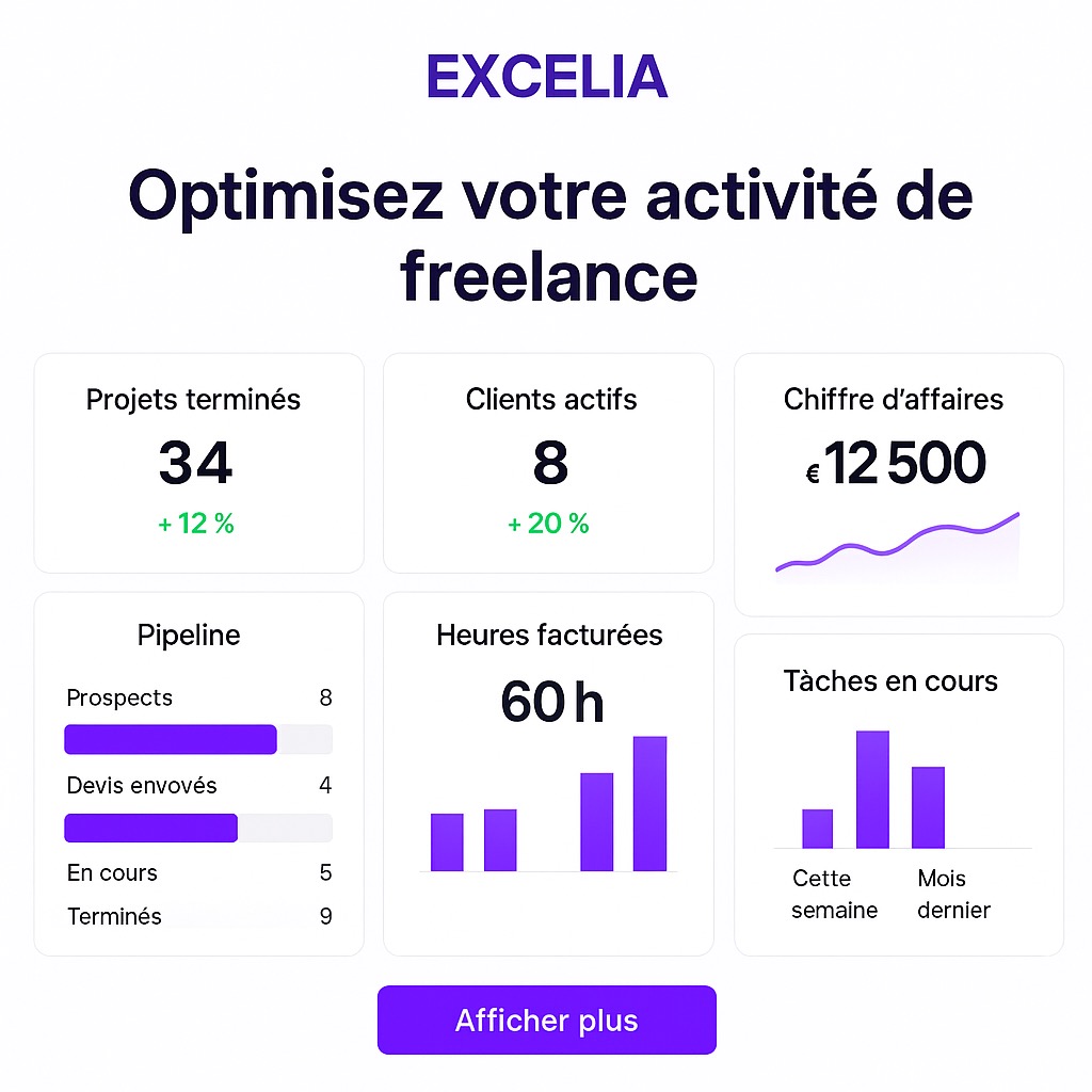 Dashboard complet pour piloter votre activité