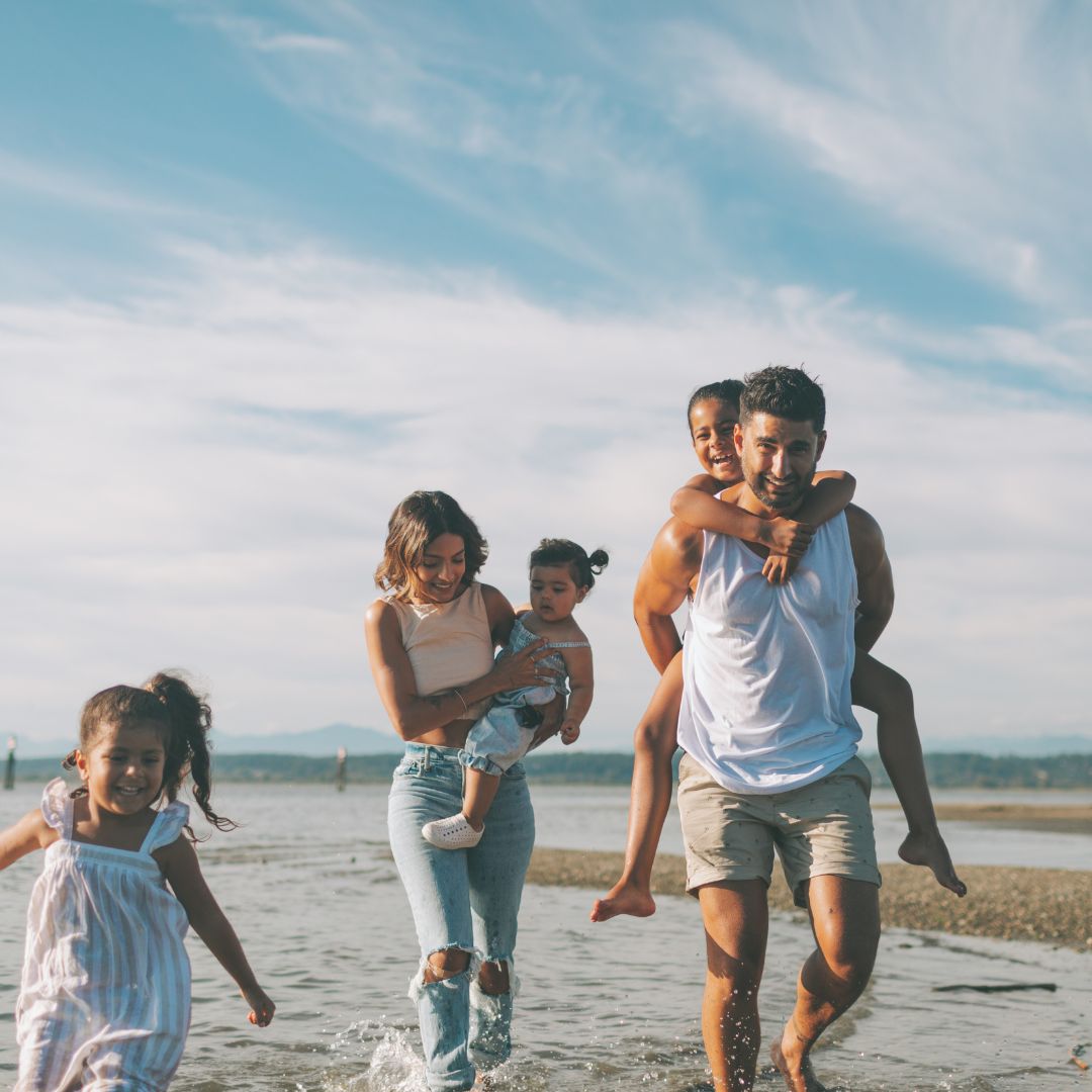 Family at the beach