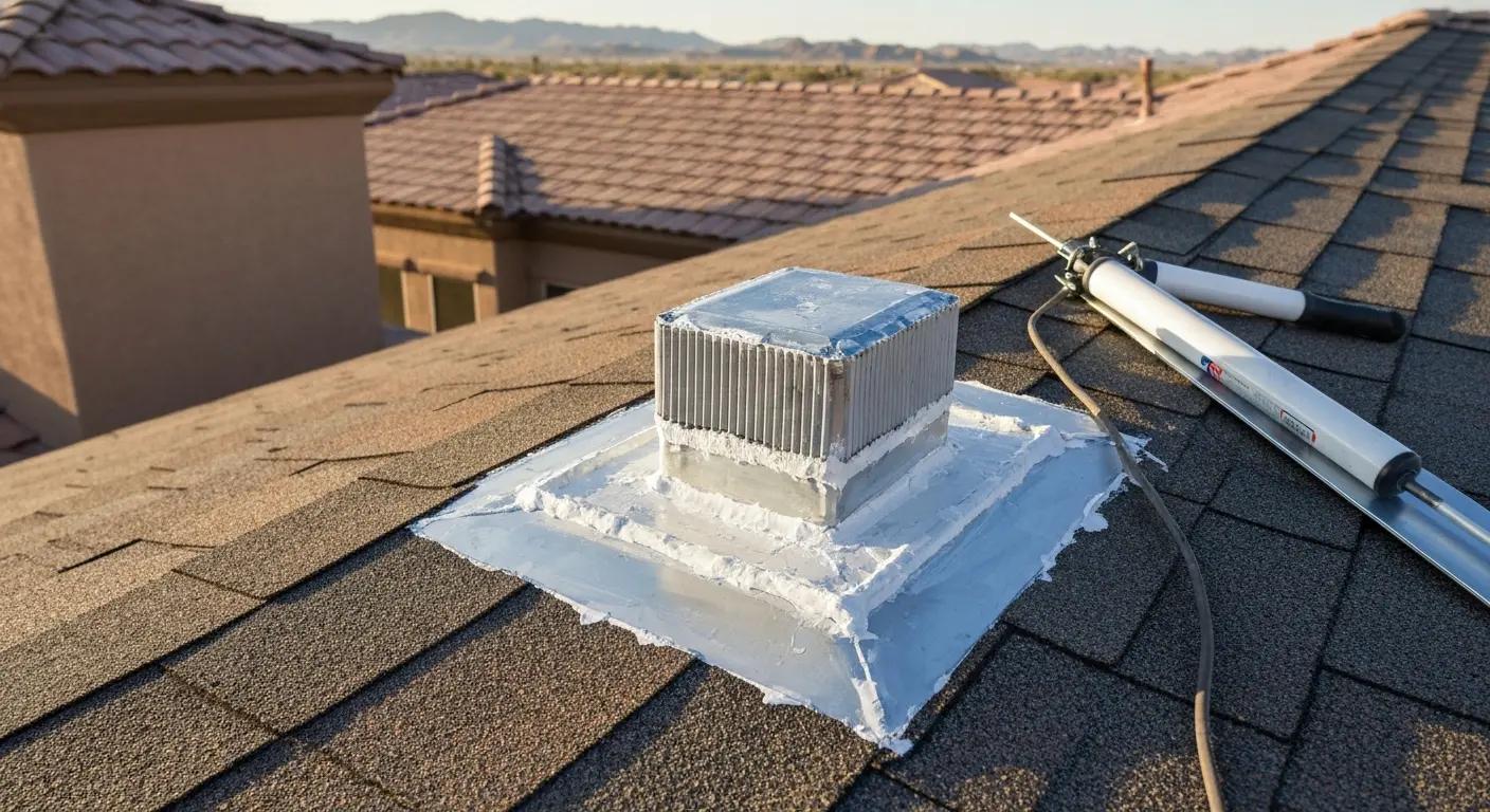 Roof flashing repair and sealing