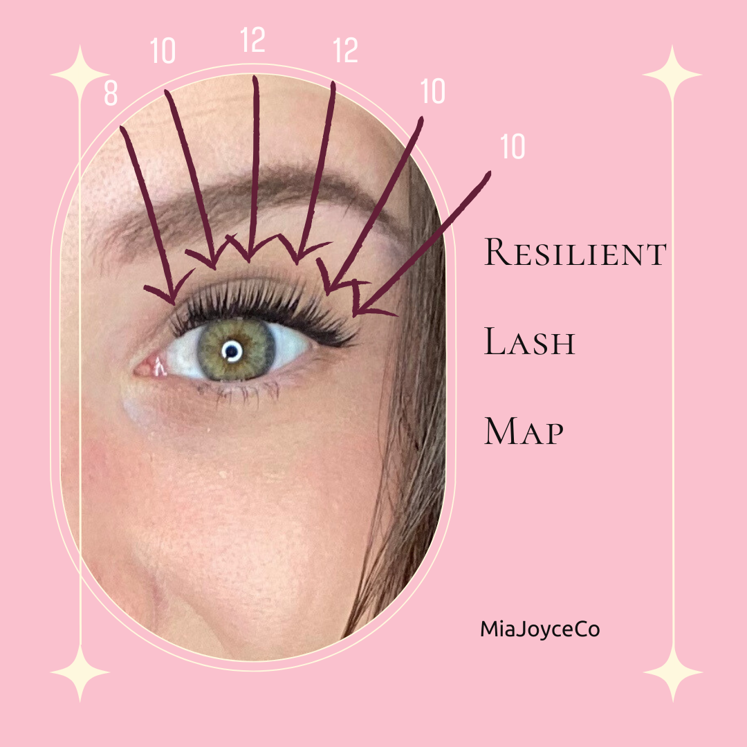 Close up of natural lashes using resilient lashes. Close up of natural lashes using resilient lashes.