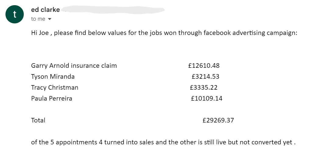 Home Improvement Facebook Ad Results Home Improvement Facebook Ad Results