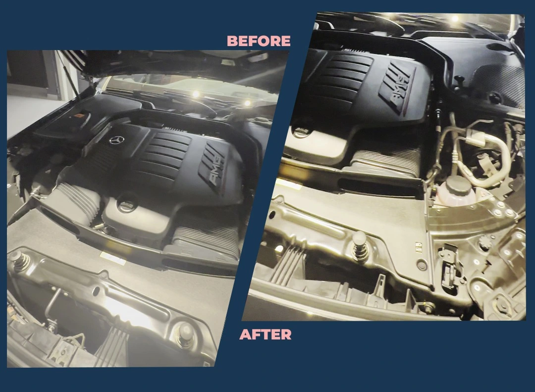 Engine Bay Detailed - Before and After