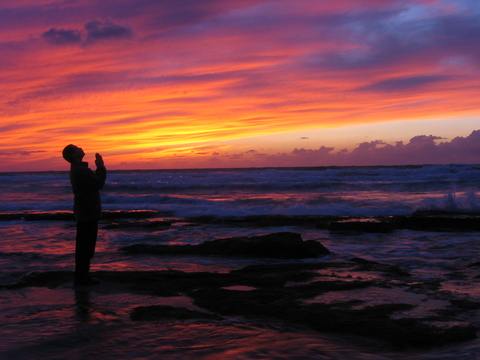 sunset person