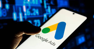 a cell phone with the words Google Ads on it