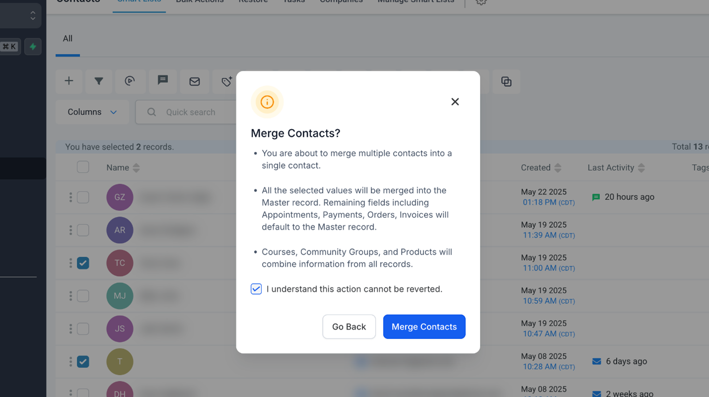 Hoe Dubbele Contacten Samen te Voegen in ByBoostify