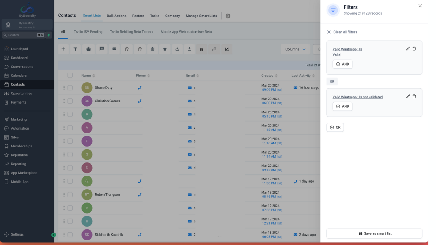 WhatsApp Contactbeheer en Slimme Lijst