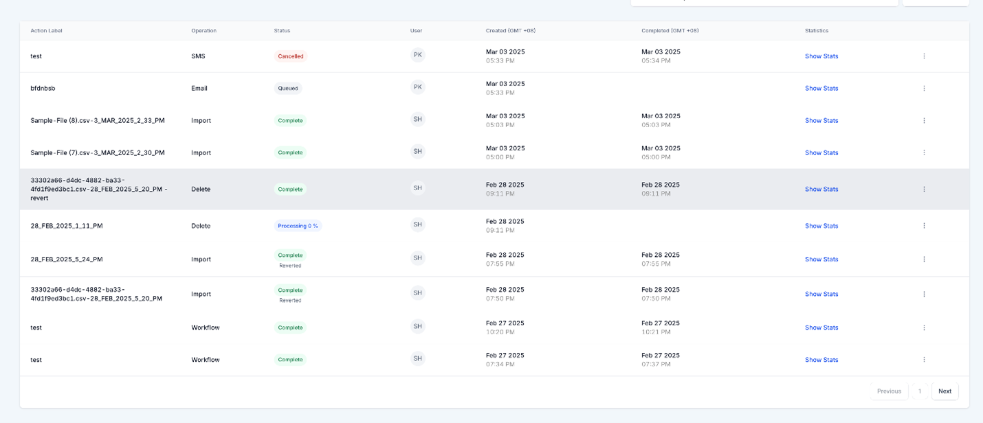 Bulk Acties Voor Contacten & Slimme Lijsten