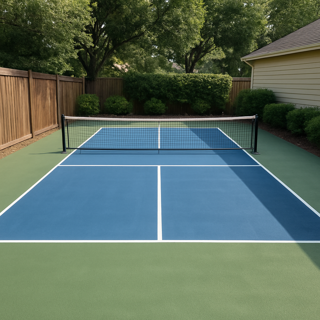 backyard pickleball court in Sacramento