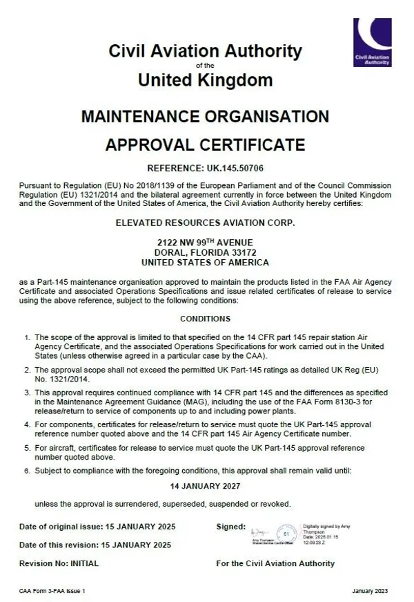 Certification document preview