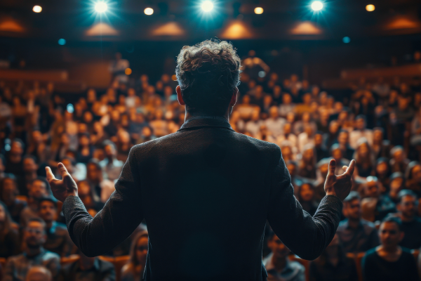 A visionary leader addressing a diverse team during a restructuring initiative, emphasizing clarity, communication, and alignment. A visionary leader addressing a diverse team during a restructuring initiative, emphasizing clarity, communication, and alignment.