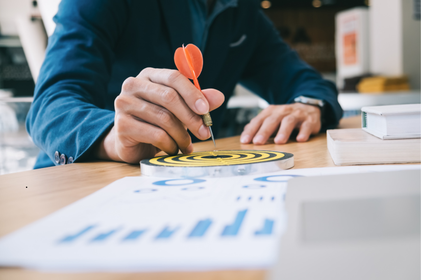Dart hitting the bullseye on a target, illustrating the long-term impact and success of sustained marketing efforts. Dart hitting the bullseye on a target, illustrating the long-term impact and success of sustained marketing efforts.