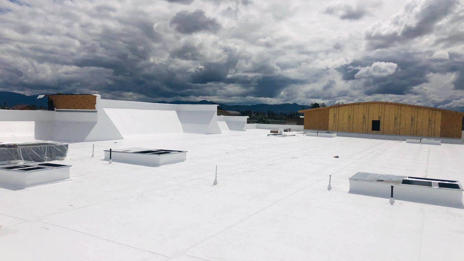 a tpo roofing of a commercial building