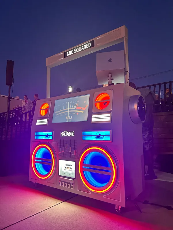 mic squared boom box