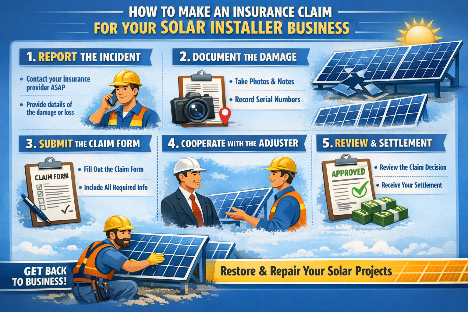 Solar Panel Installer insurance claims process