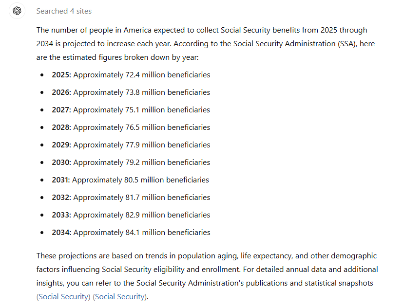 social security beneficiary projection